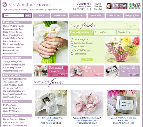 myweddingfavors.com conversion elements