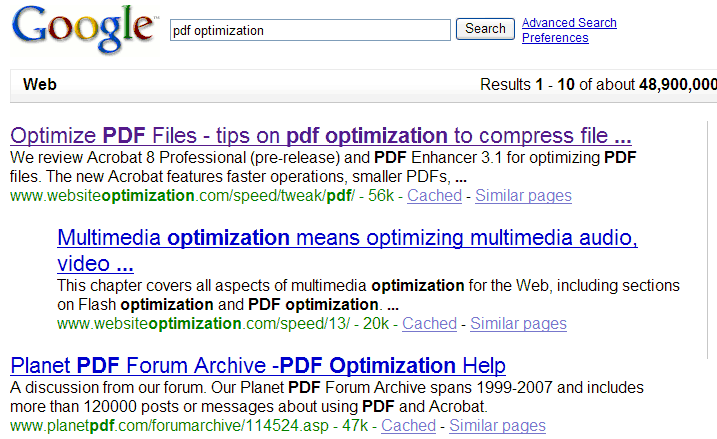 pdf optimization example google