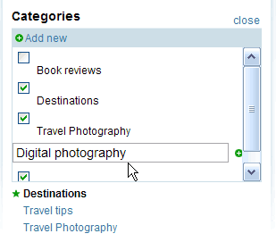 creating a subcategory in movable type