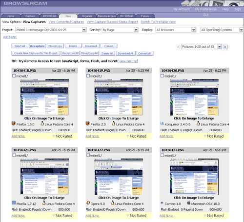 browsercam debugging layouts