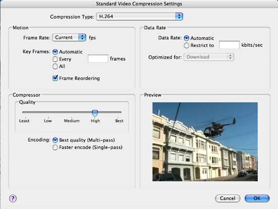 quicktime pro settings