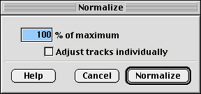 The Normalize Dialog Box