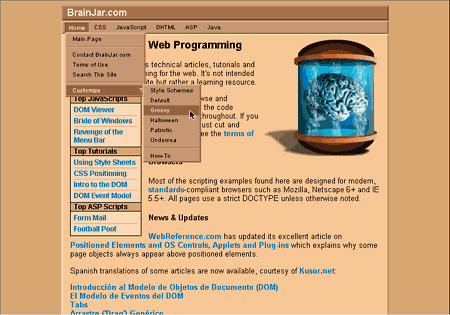 BrainJar.com's DOM-based hierarchical menus
